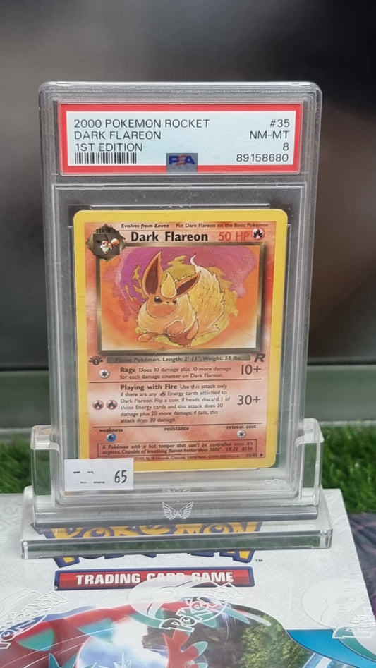 Dark Flareon 35/82 1st Edition PSA 8